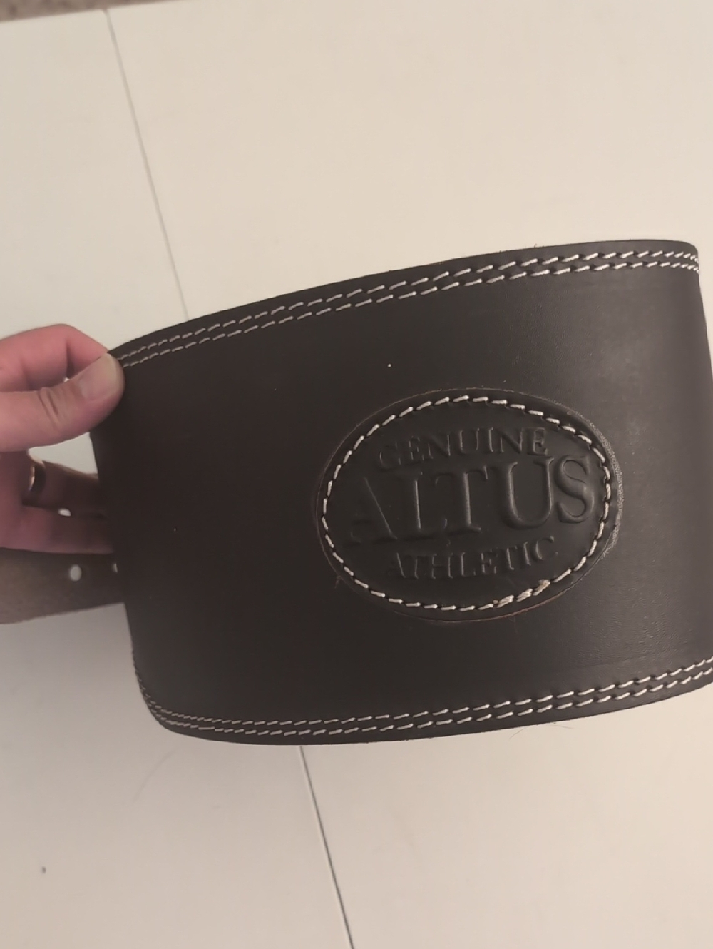 Genuine Brown Leather Weightlifting Belt